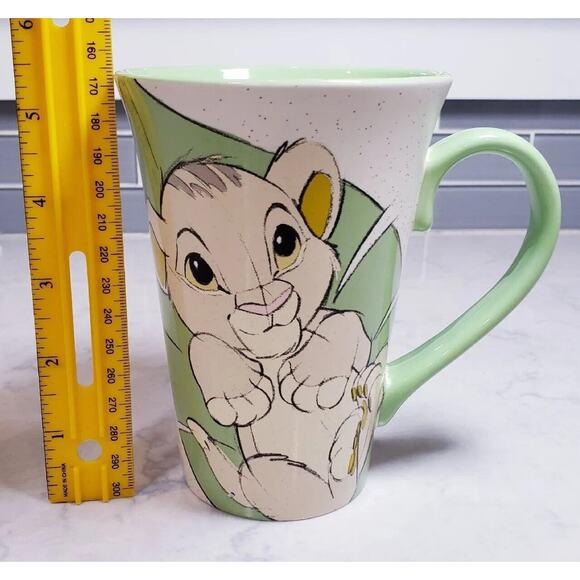 RETIRED DISNEY STORE Rafiki Baby Simba LION KING Tall Coffee Tea Mug 16oz - Picture 7 of 9